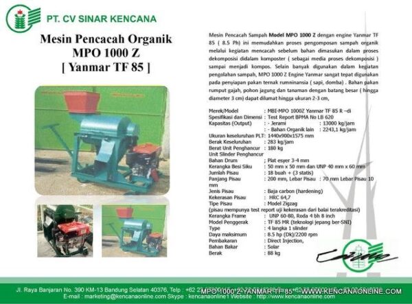 Brosur MPO 1000 Z Yanmar TF 85